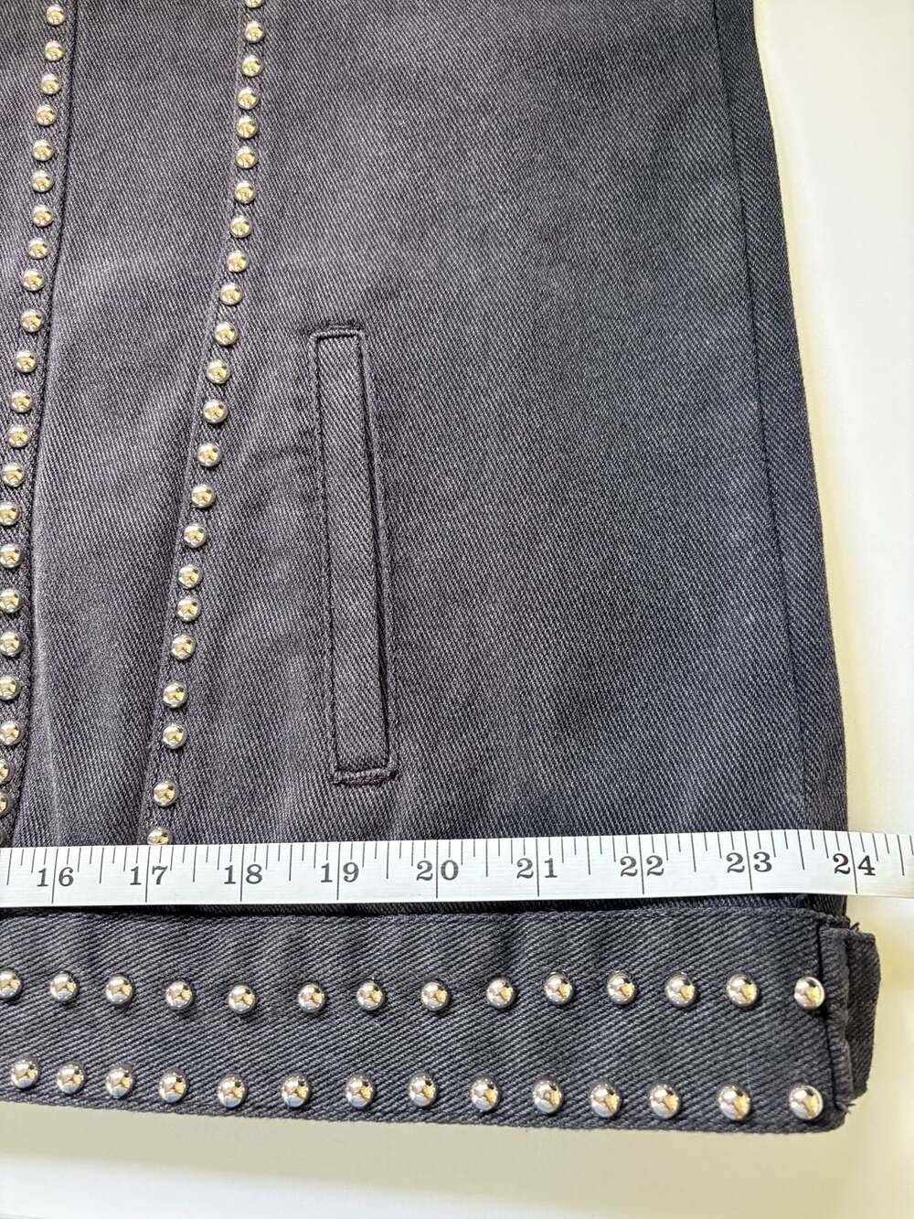 POL Studded Black Denim Jacket | Western Chic Oversized | Ladies Medium - Picture 5 of 10